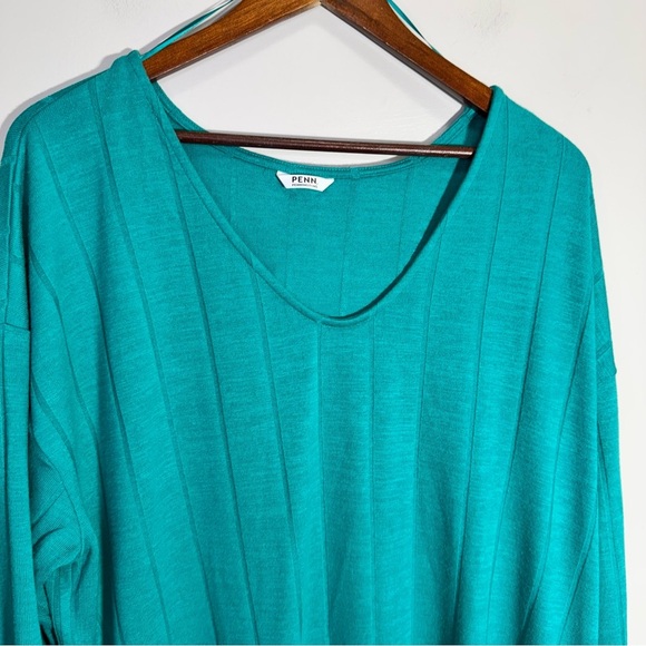 Pennington's Green Vneck Long Sleeve Lightweight Sweater Size 1x - Picture 3 of 9